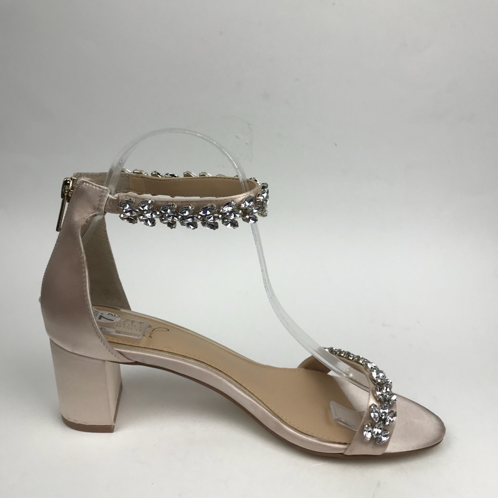 Jewel Badgley Mischka Satin Rhinestone Block Heel - Picture 5 of 8